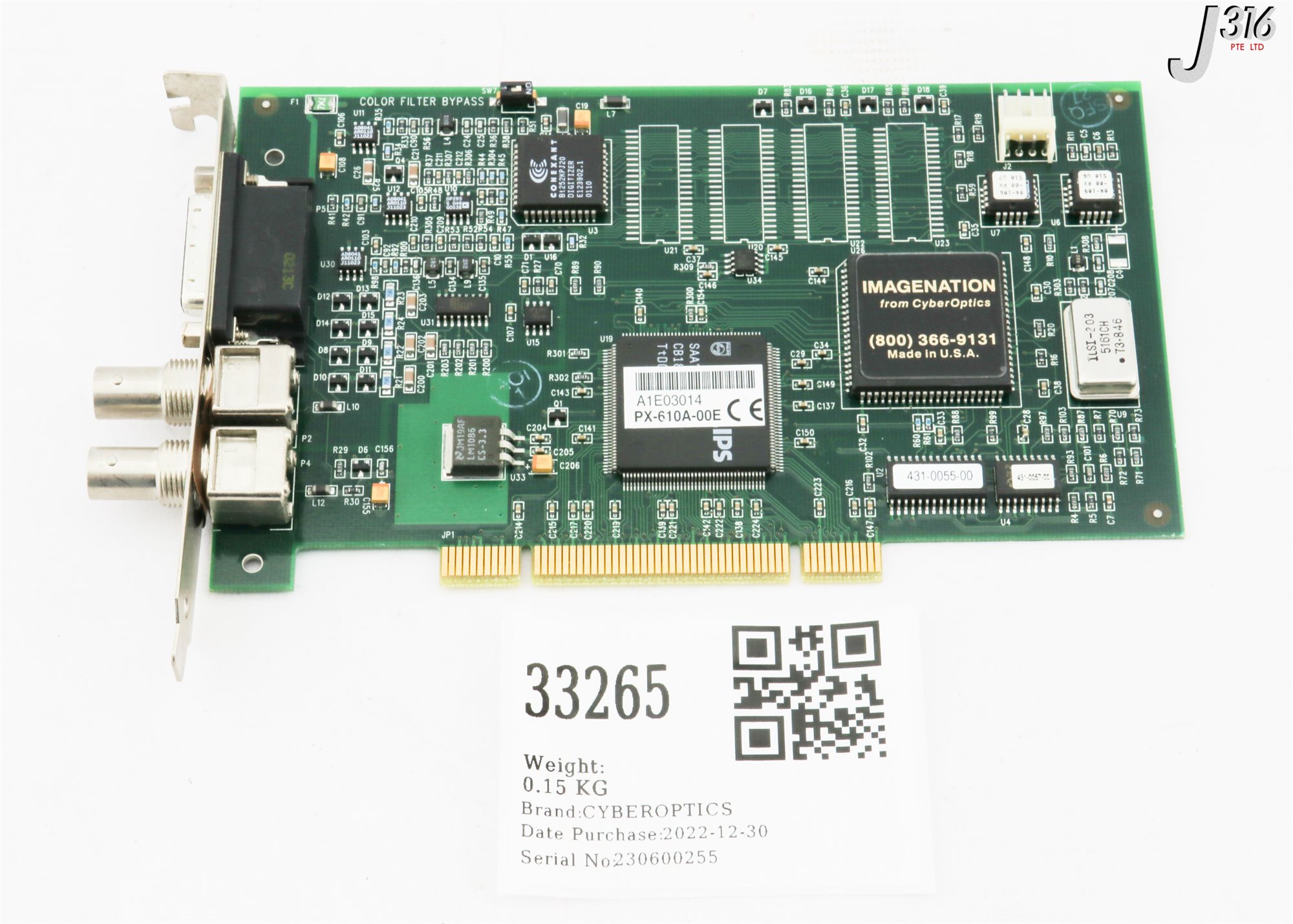 May（7/3-4発送） 33265 CYBEROPTICS PCB, COLOR FILTER BYPASS 60-610A-04 | eBay